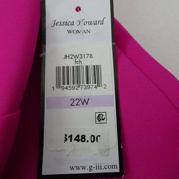 Jessica Howard One Shoulder Gown Plus Size 22W Pink Embellished Formal Hi-Low - Picture 9 of 10